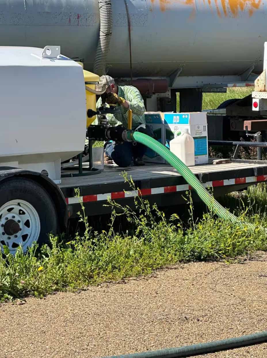 A image of a tank with a hose attached on it 